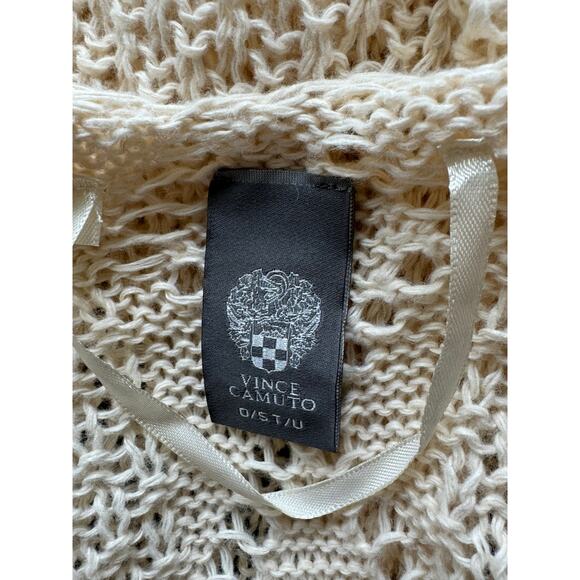 * New ~ VINCE CAMUTO ~Women's Cream Open Front Dolman Fringe Sweater One Size - Picture 4 of 5